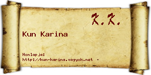 Kun Karina névjegykártya